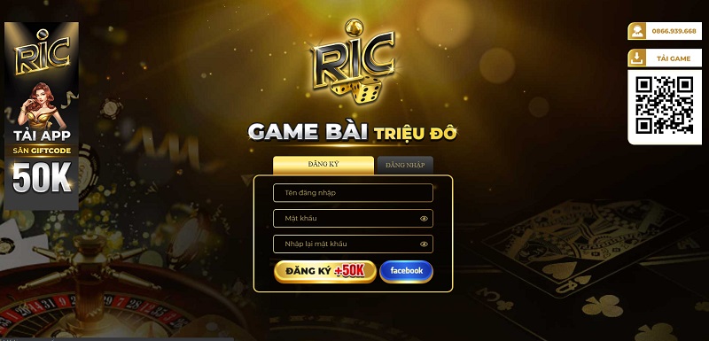 Hướng dẫn thao tác đăng ký và đăng nhập tại cổng game bài Ric Win